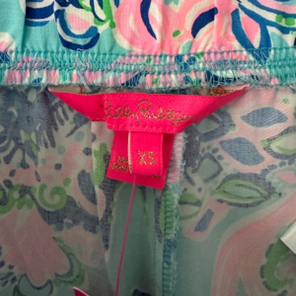 NWT Lilly Pulitzer Bal Harbour Palazzo Blue Horizon Jungle Sunrise, US size XS - Picture 5 of 9